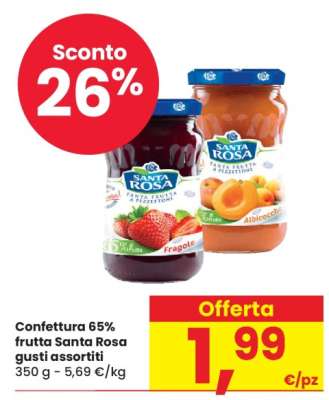 Confettura 65% frutta Santa Rosa gusti assortiti