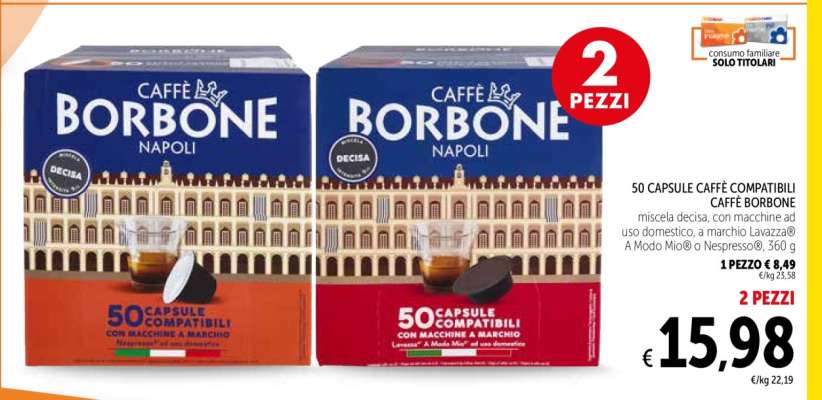 50 CAPSULE CAFFÈ COMPATIBILI CAFFÈ BORBONE