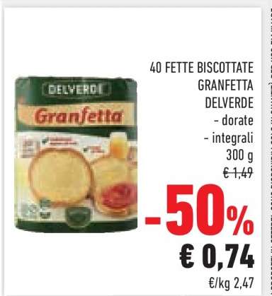 40 Fette Biscottate Granfetta Delverde