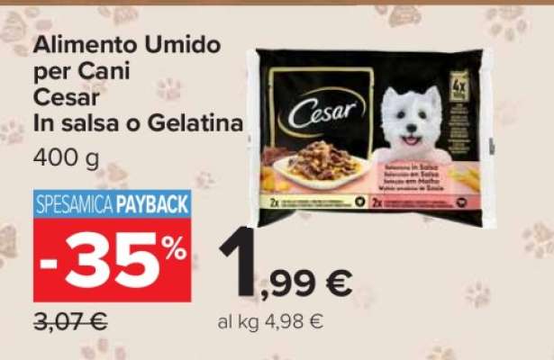 Alimento Umido per Cani Cesar In salsa o Gelatina