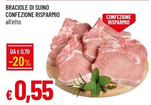 BRACIOLE DI SUINO CONFEZIONE RISPARMIO