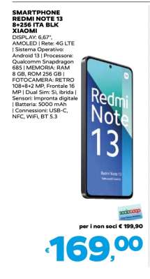 Smartphone Redmi Note 13 8+256 ITA BLK Xiaomi