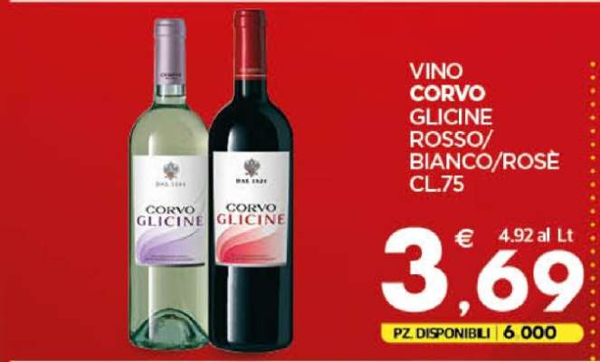 VINO CORVO GLICINE ROSSO/BIANCO/ROSÈ CL.75