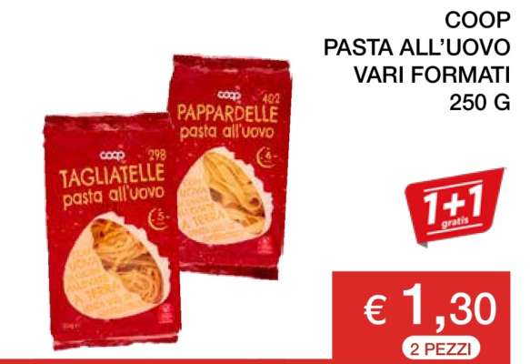 COOP Pasta all’Uovo Vari Formati