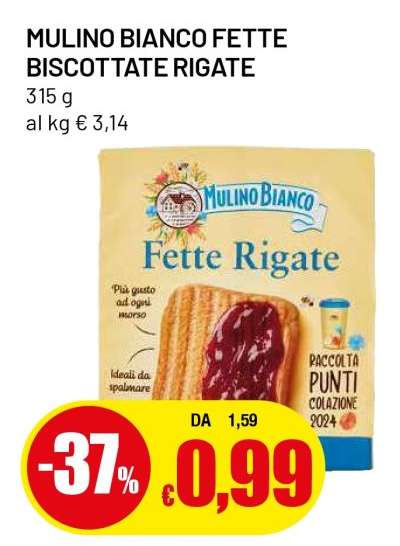 Mulino Bianco Fette Biscottate Rigate