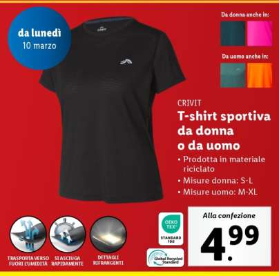 CRIVIT T-shirt sportiva da donna o da uomo