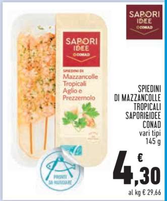 Spiedini di Mazzancolle Tropicali Sapori&Idee Conad