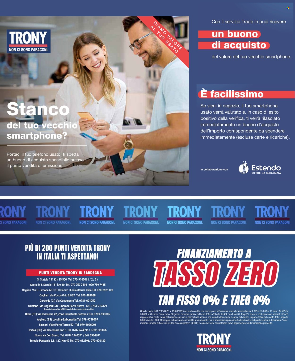 Volantino Trony - 7/3/2025 - 19/3/2025. Pagina 1