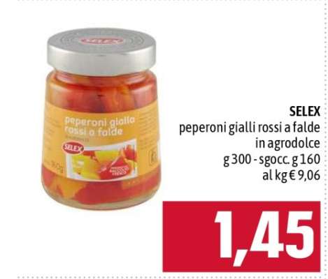 SELEX peperoni gialli rossi a falde in agrodolce