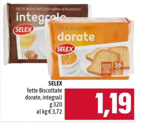 SELEX fette Biscottate dorate, integrali