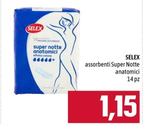 SELEX assorbenti Super Notte anatomici 14 pz