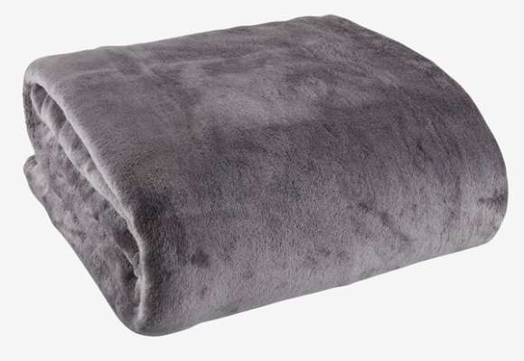 Coperta in pile GULSKOLM 220x240 cm grigio