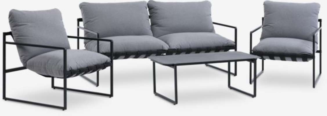 Set lounge RISVEDEN 4 posti grigio