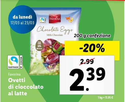 Favorina Ovetti di cioccolato al latte