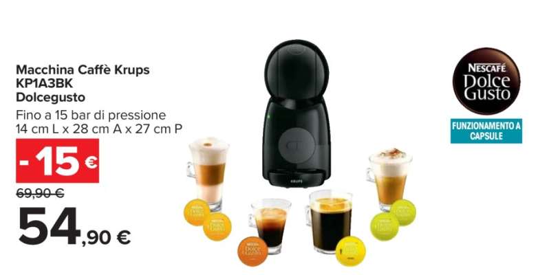 Macchina Caffè Krups KPIA3BK Dolcegusto