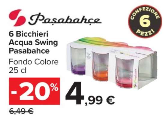 Pasabahce 6 Bicchieri Acqua Swing