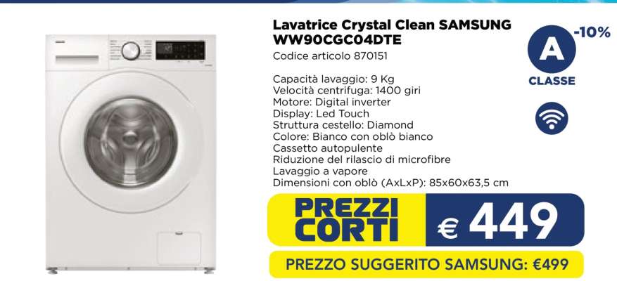 Lavatrice Crystal Clean SAMSUNG WW90CGC04DTE