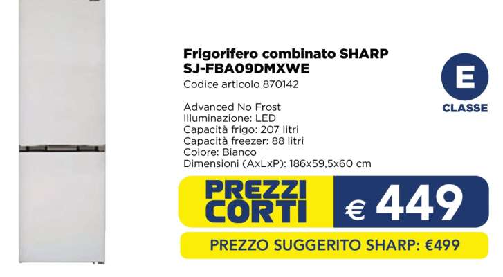 Frigorifero combinato SHARP SJ-FBA09DMXWE