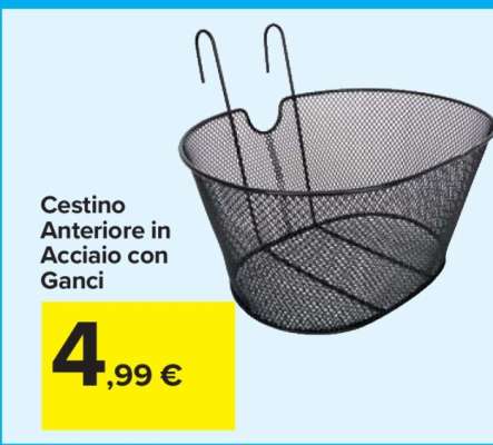 Cestino Anteriore in Acciaio con Ganci