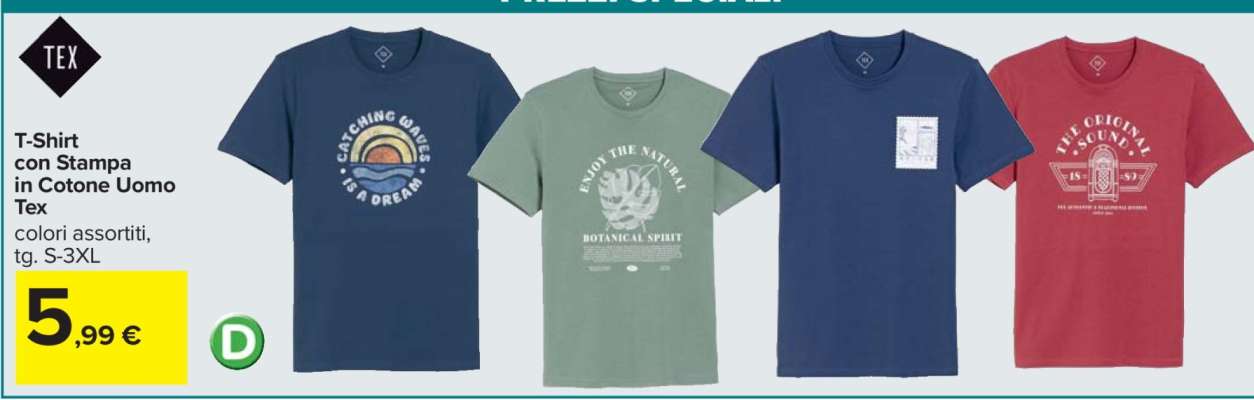 T-Shirt con Stampa in Cotone Uomo Tex