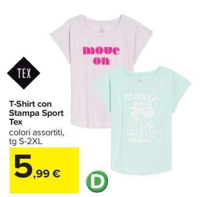 T-Shirt con Stampa Sport Tex