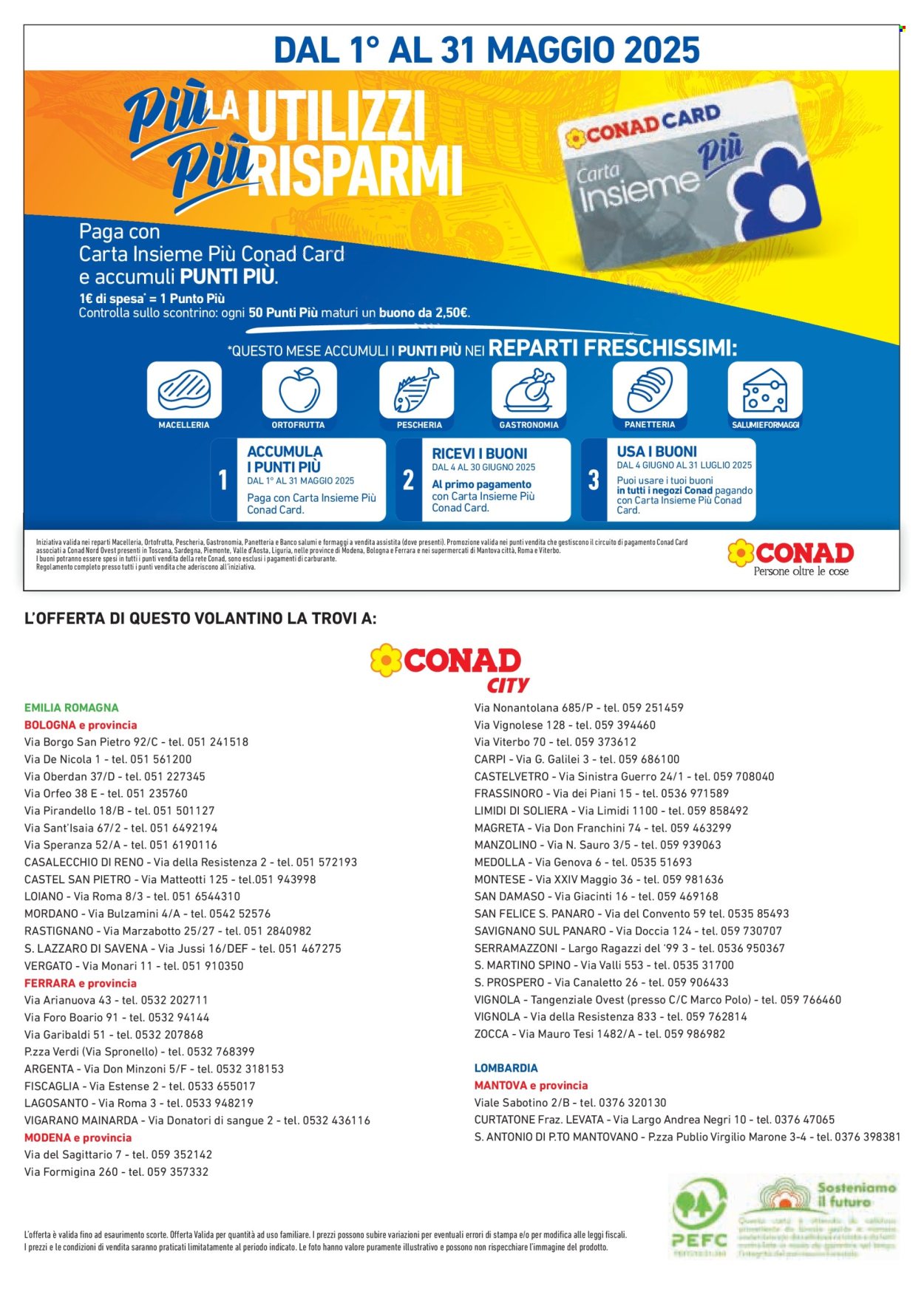 Volantino Conad - 23/4/2025 - 21/5/2025. Pagina 1