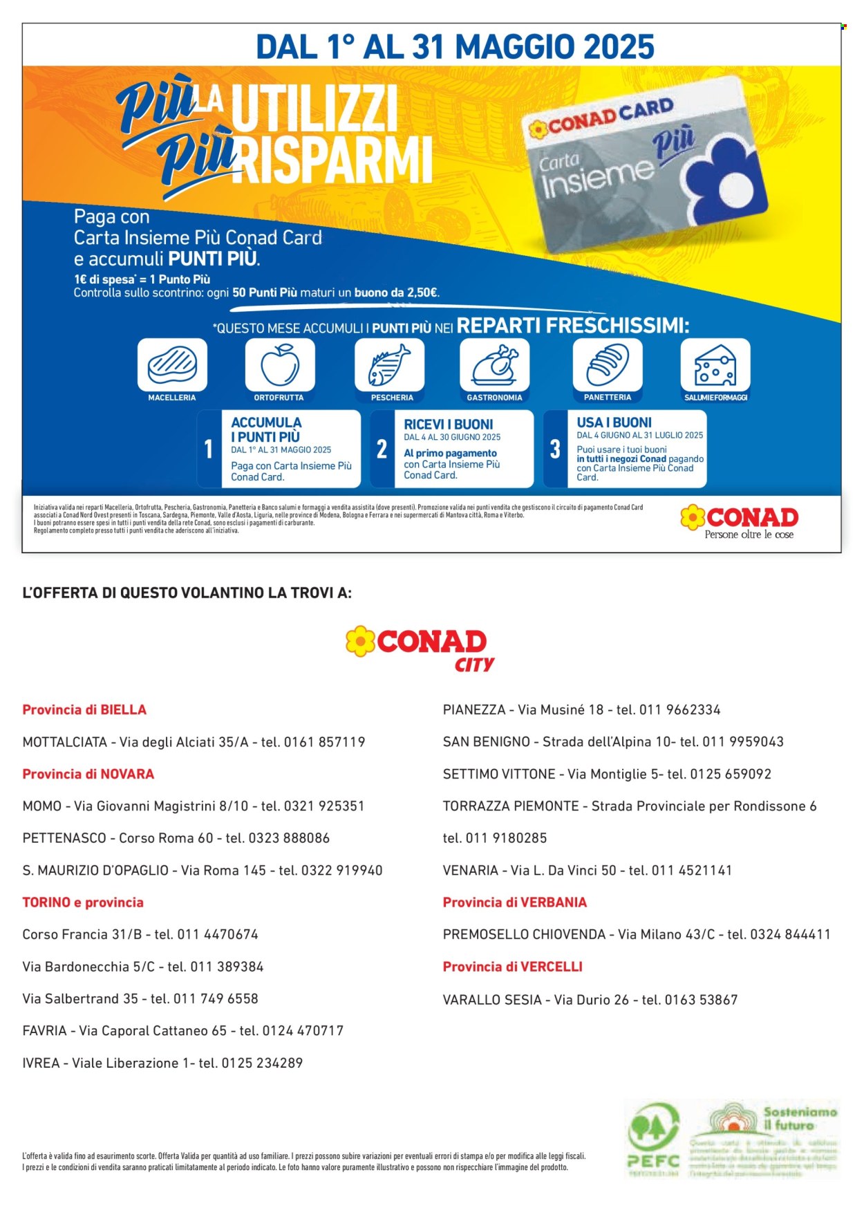 Volantino Conad - 23/4/2025 - 21/5/2025. Pagina 1