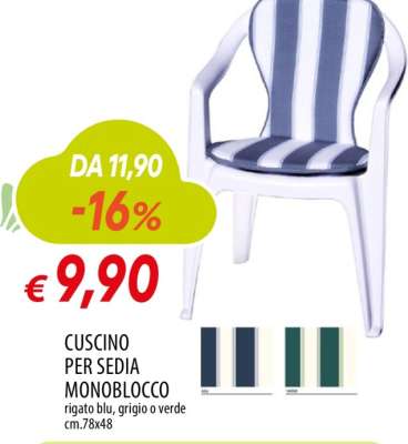 CUSCINO PER SEDIA MONOBLOCCO