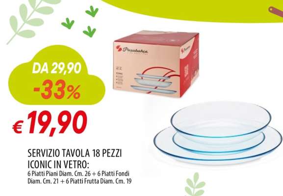 Servizio Tavola 18 Pezzi Iconic in Vetro