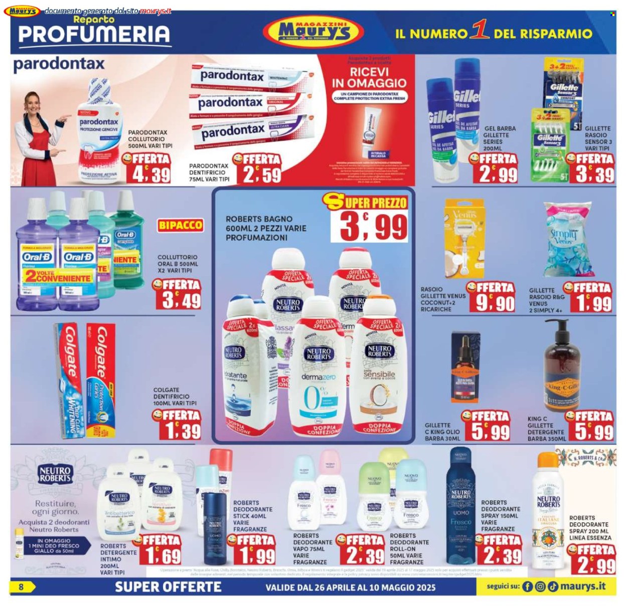 Volantino Maury's - 26/4/2025 - 10/5/2025. Pagina 1
