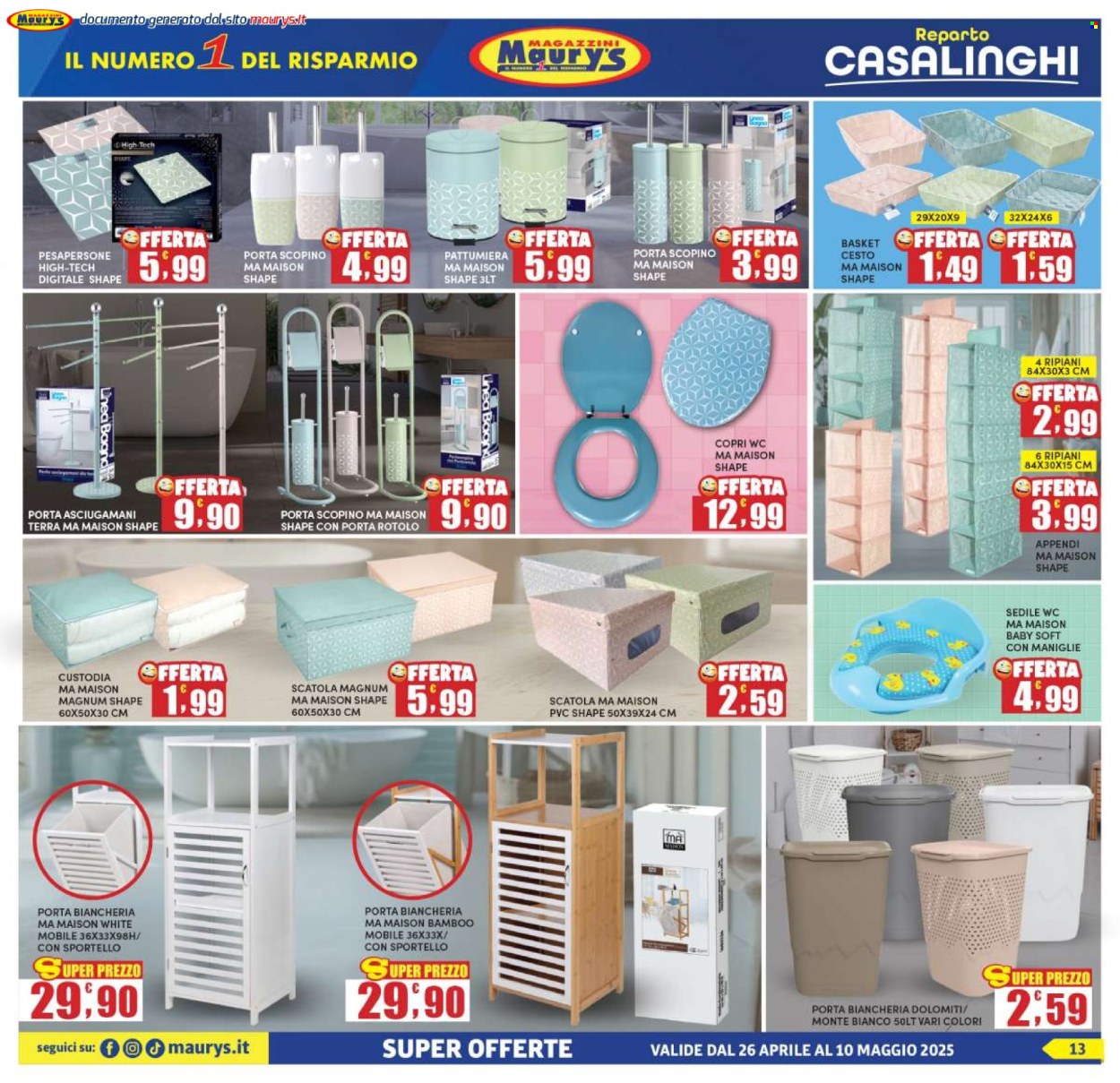 Volantino Maury's - 26/4/2025 - 10/5/2025. Pagina 1