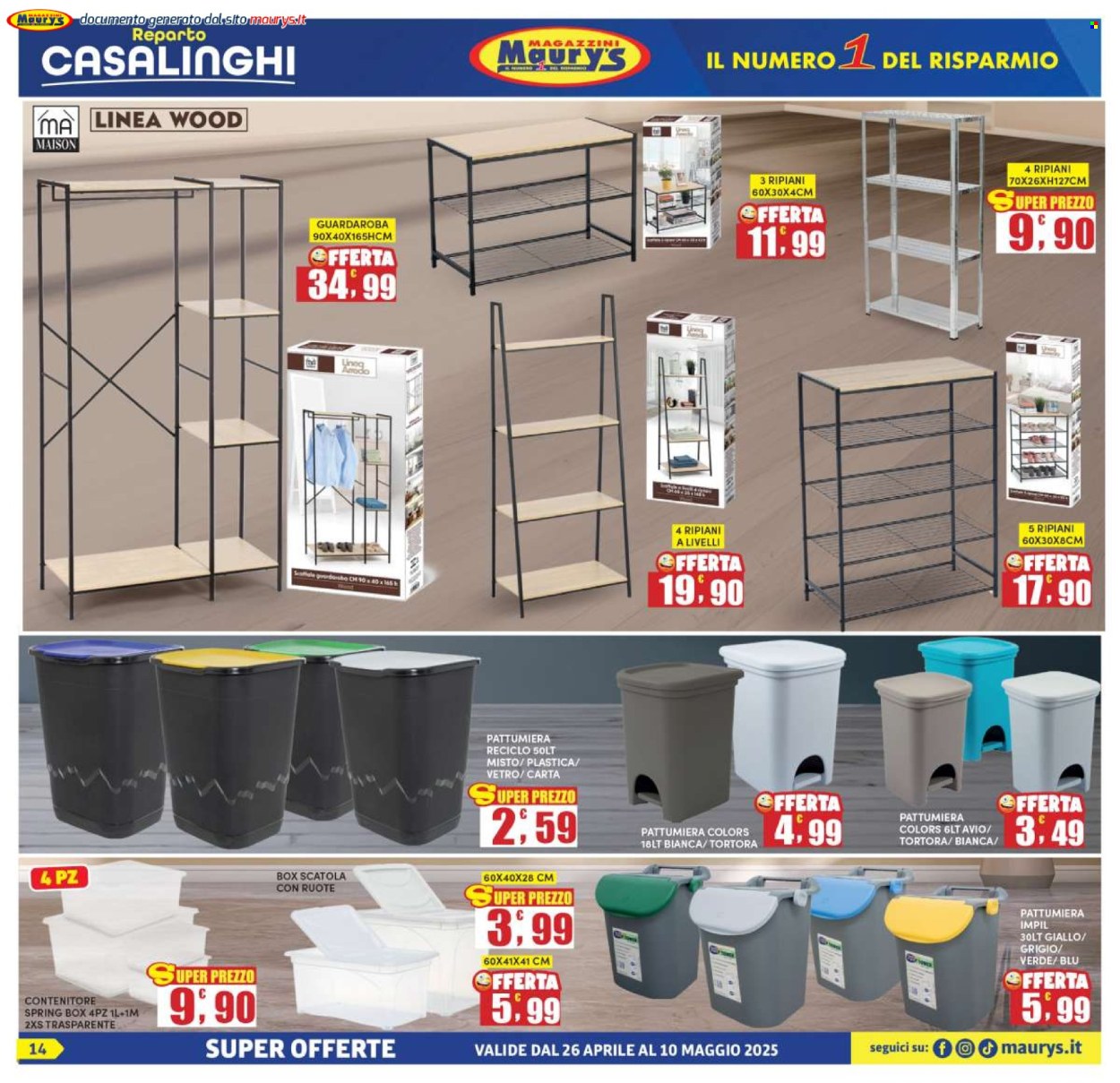 Volantino Maury's - 26/4/2025 - 10/5/2025. Pagina 1