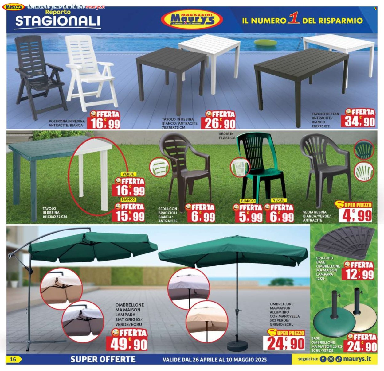 Volantino Maury's - 26/4/2025 - 10/5/2025. Pagina 1