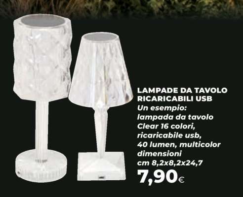 LAMPADE DA TAVOLO RICARICABILI USB