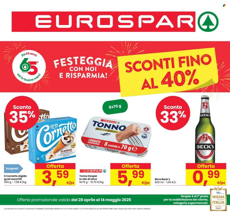 Volantino Eurospar - 28/4/2025 - 14/5/2025.