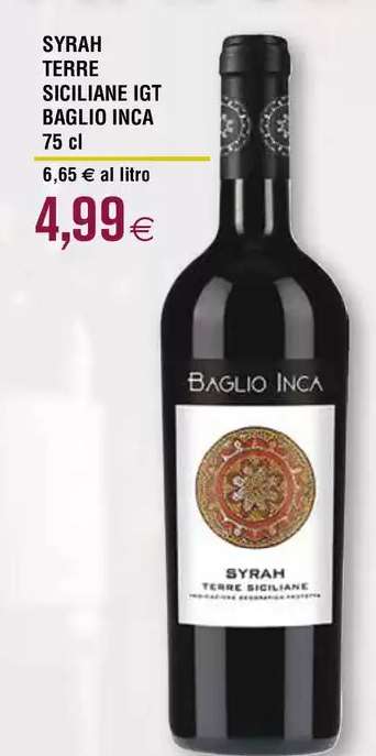 SYRAH TERRE SICILIANE IGT BAGLIO INCA