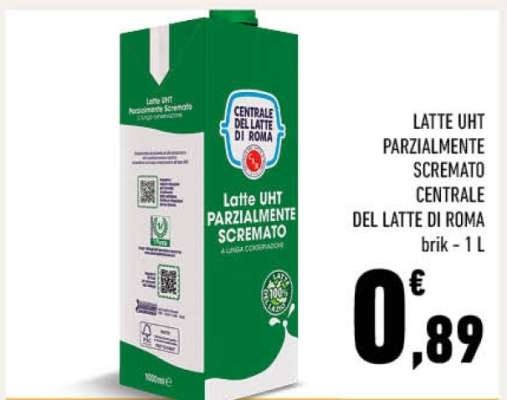 Latte UHT Parzialmente Scremato Centrale del Latte di Roma
