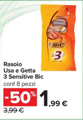 Rasoio Usa e Getta 3 Sensitive Bic