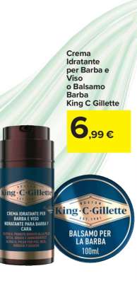 Crema Idratante per Barba e Viso o Balsamo Barba King C Gillette
