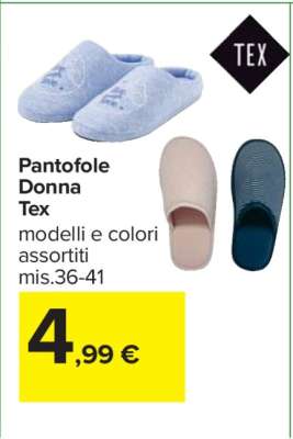Pantofole Donna Tex