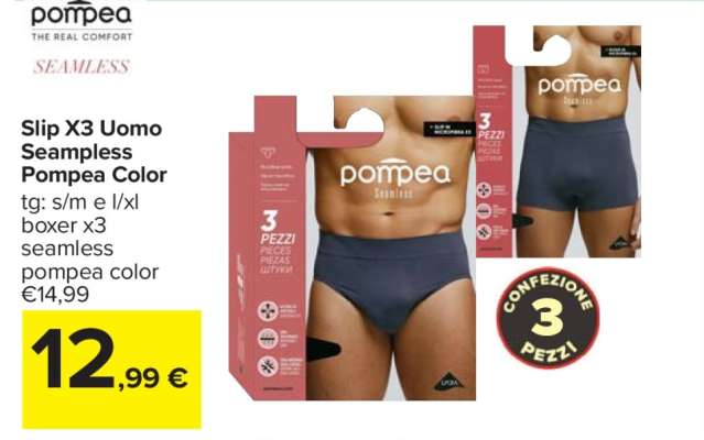 Slip X3 Uomo Seampless Pompea Color