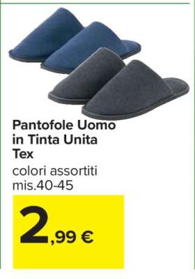 Pantofole Uomo in Tinta Unita Tex