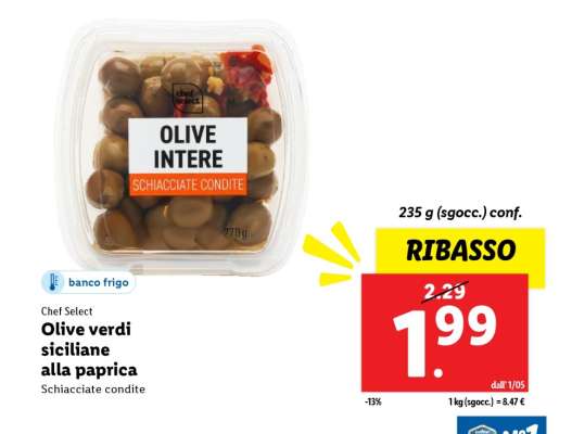 Chef Select Olive verdi siciliane alla paprica