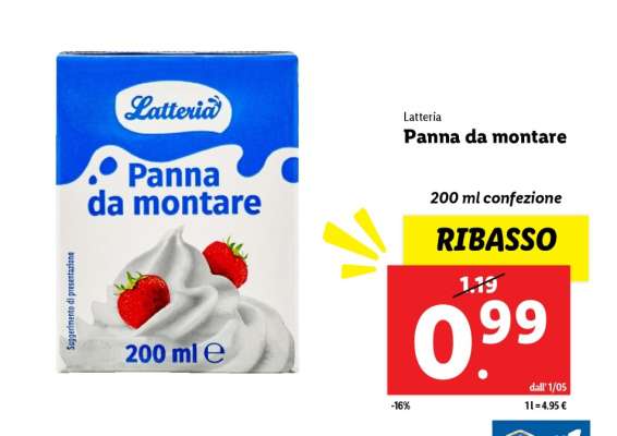 Latteria Panna da montare