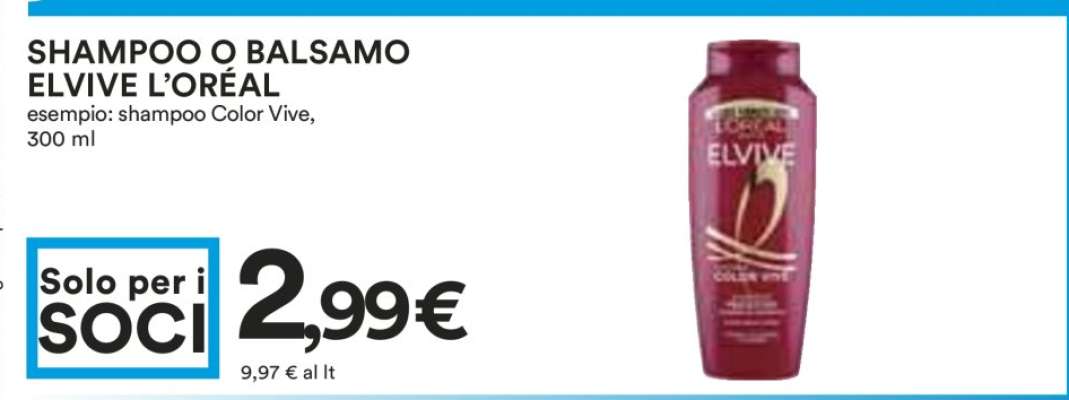 Shampoo o Balsamo Elvive L'Oréal