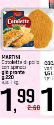 MARTINI Cotolette di pollo con spinaci