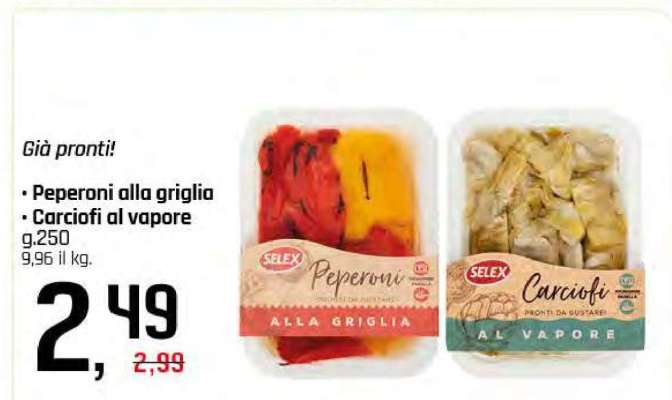 Peperoni alla griglia, Carciofi al vapore