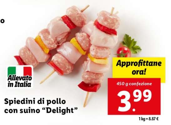 Spiedini di pollo con suino “Delight”
