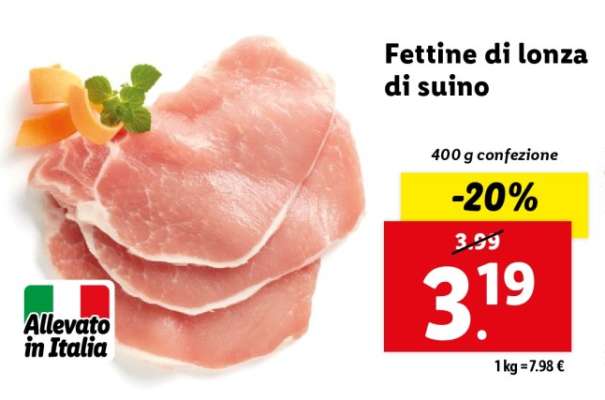 Fettine di lonza di suino