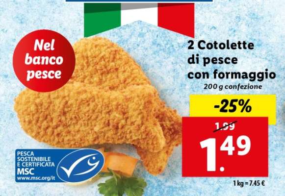 2 cotolette di pesce con formaggio